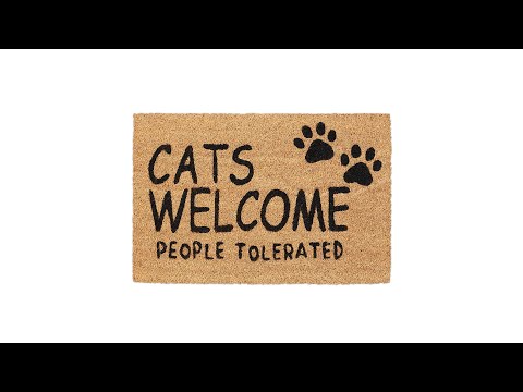 Kokos Fußmatte Cats Welcome Beige - Schwarz - Naturfaser - Kunststoff - 60 x 2 x 40 cm