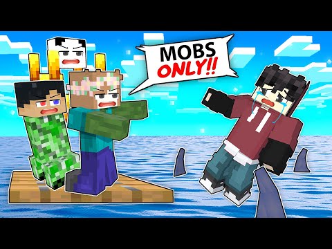 Stuck on a Raft with Mobs in Minecraft - Insane Survival!