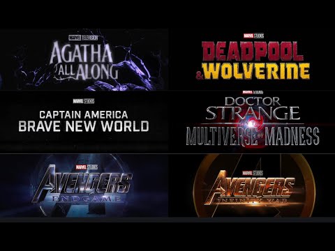 MCU Title Cards from Trailers (Phase 1-6 2008-2025) including Captain America Brave New World