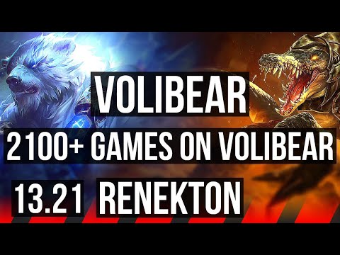 VOLIBEAR vs RENEKTON (TOP) | 2.9M mastery, 2100+ games, Rank 8 Voli | BR Grandmaster | 13.21