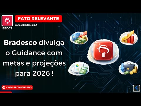 Thumbnail do vídeo: #BBDC3: BRADESCO divulga Guidance para 2026 com metas e projeções. O que esperar das ações agora?