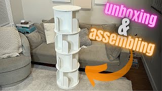 Unboxing & Assembling the Aheaplus Rotating Bookshelf