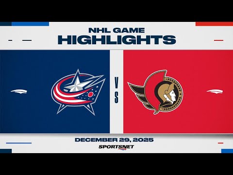 NHL Highlights | Blue Jackets vs. Senators - December 29, 2025