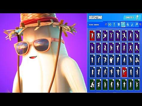 🔥 UNPEELY SKIN SHOWCASE WITH ALL FORTNITE DANCES & EMOTES 😱