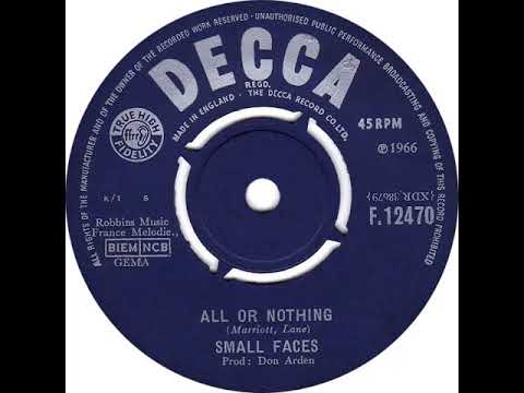 UK New Entry 1966 (253) Small Faces - All Or Nothing