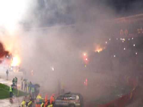 Grobari show at the start of Crvena Zvezda - Partizan match, 28.11.2009