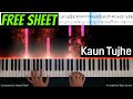 Kaun Tujhe Piano Tutorial with Notes - MS Dhoni Kaun Tujhe Piano Cover | Sheet Music | Notes |Chords