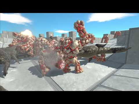 20 LAVA GOLEM  ARMY VS 20 PURUSSAURUS ARMY : ANIMAL REVOLT BATTLE SIMULATOR