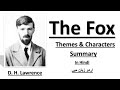 The Fox  by D. H. Lawrence Summary in Urdu/Hindi l The Fox Themes and Characters