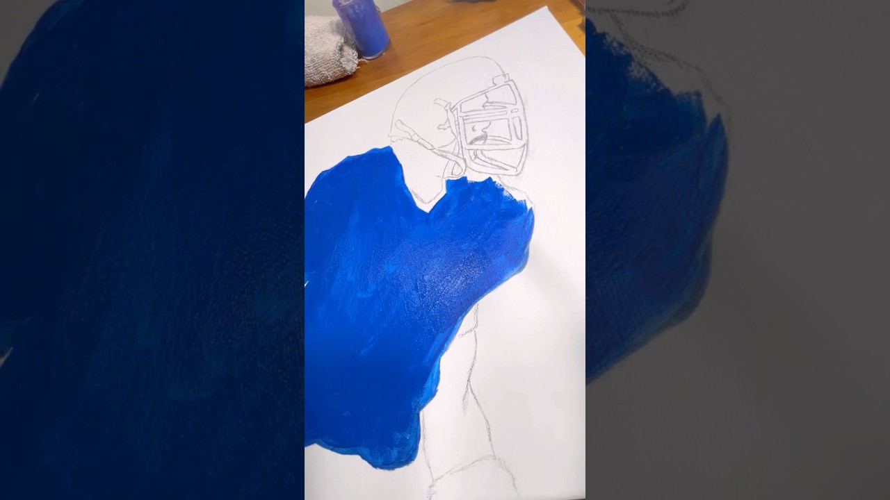 Wait….is that LAWRENCE TAYLOR??😳😲 #shorts #art #drawing #painting #fyp