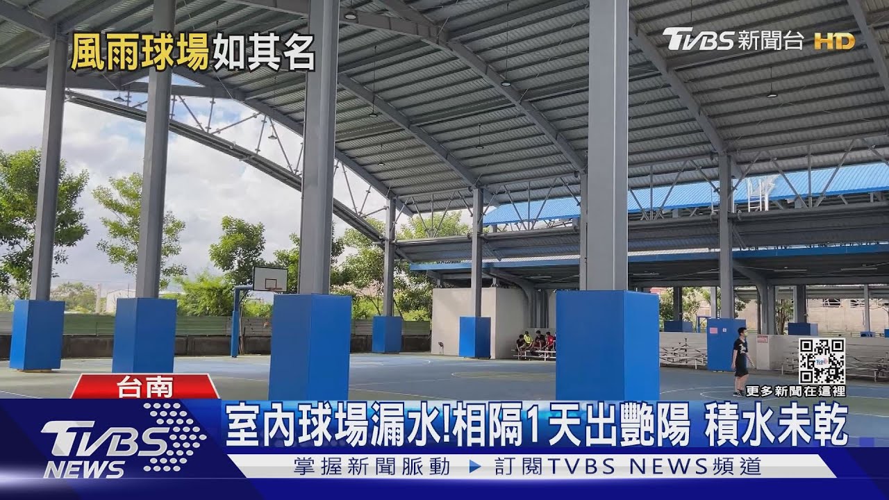 風雨球場變水濂洞!雨大猛 球友打籃球變工友