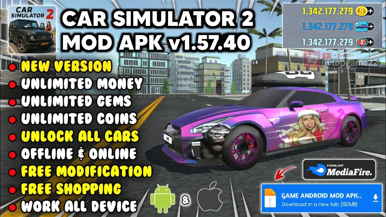 CAR SIMULATOR 2 MOD APK 1.57.40 Terbaru 2025 - Unlimited Everything & Unlock All Cars
