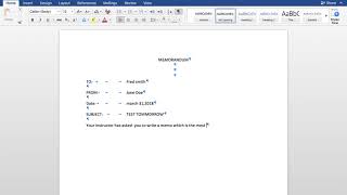 How to write a memo  format in microsoft word using a mac