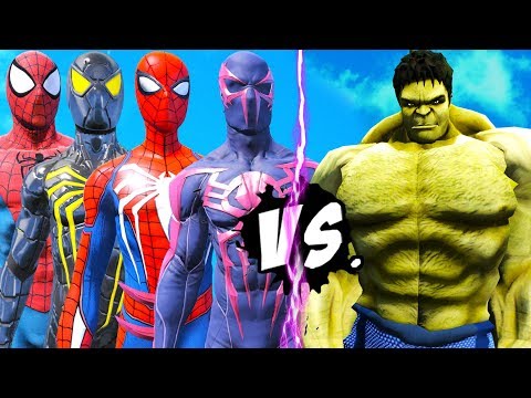 TEAM SPIDERMAN VS BIG HULK - EPIC BATTLE