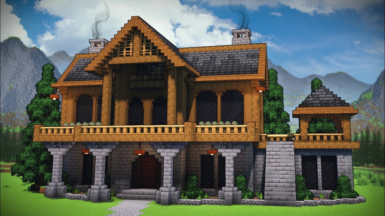 Minecraft: How To Build a Mountain Side Cabin | Tutorial - Minecraft ...