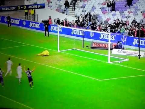 But de Toulouse contre Angers ( Braithwaite ) à la 23 eme journée de ligue 1