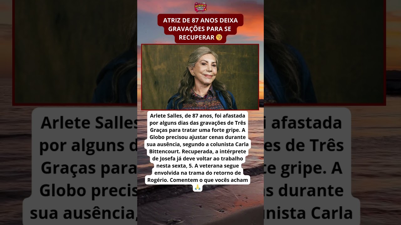 Arlete Salles é afastada de Três Graças por motivo de saúde 💛✨