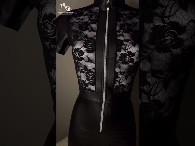 افرول جلد اسود شفاف و مغري قصير و ماسك على الجسم سكسي