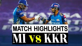 HIGHLIGHTS : MI vs KKR IPL 2020 MATCH 32 FULL MATCH HIGHLIGHTS