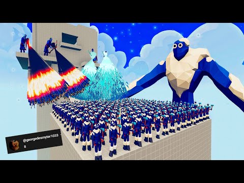 100x ICE ARMY + 1x ICE GIANT vs 4x EVERY GOD   Totally Accurate Battle Simulator TABS