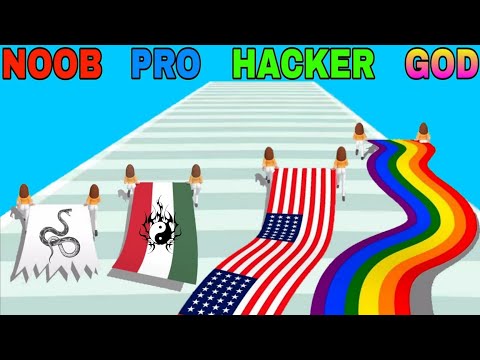 Flag Painters in NOOB VS PRO VS HACKER VS GOD