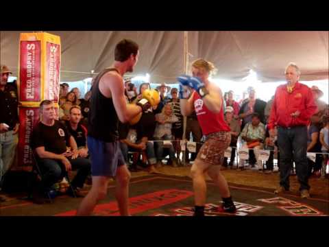 Elliott Cattell fights local - Outback Fight Club - Cunnamulla 2016