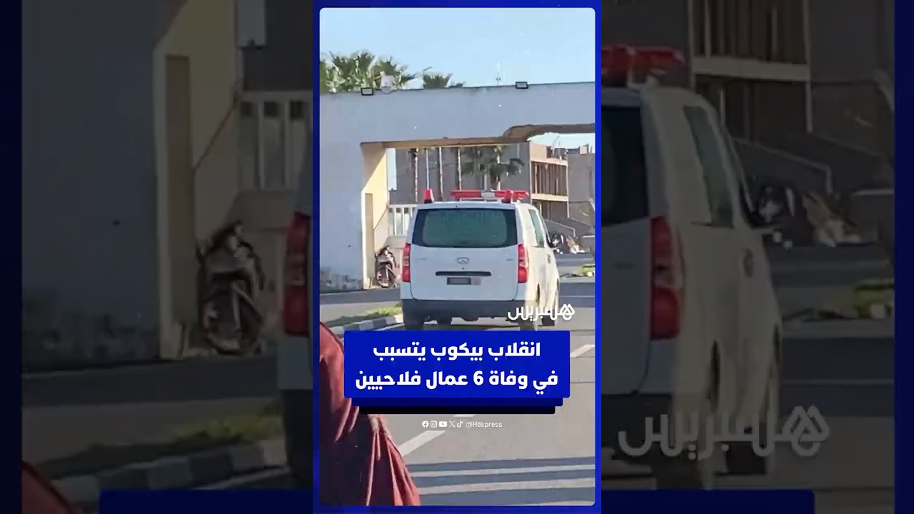 جراء انقلاب سيارة نقل مزدوج.. وفاة 6 عمال يشتغلون في الضيعات الفلاحية باولاد رحمون ضواحي الجديدة thumbnail
