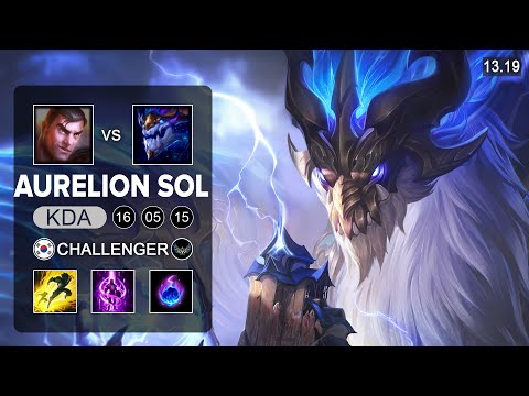 Aurelion Sol vs Jayce Mid - KR Challenger - Patch 13.19 Season 13