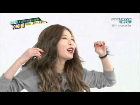 150211 Weekly Idol - HyunA cute fear will show my butt