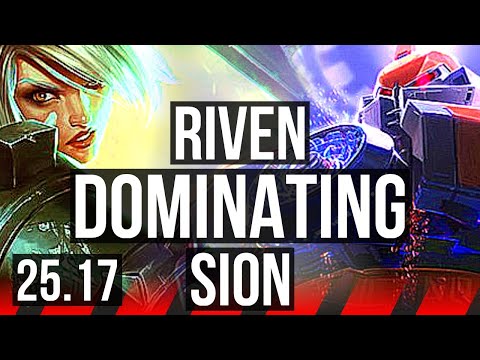 RIVEN vs SION (TOP) | 8/2/5, Dominating | EUW Master | 25.17