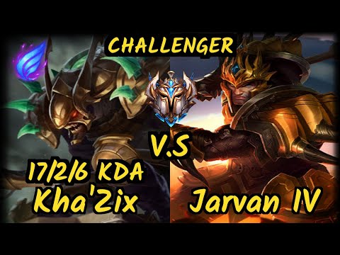 ESG Agurin (KHA'ZIX) vs JARVAN IV - 17/2/6 KDA JUNGLE CHALLENGER GAMEPLAY - EUW