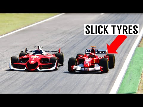 Ferrari F1 2025 Concept vs Ferrari F1 2004 SLICK TIRYES - Monza GP