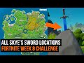 All Skye's Sword Locations | FORTNITE CHALLENGE WEEK 8 SEASON 2