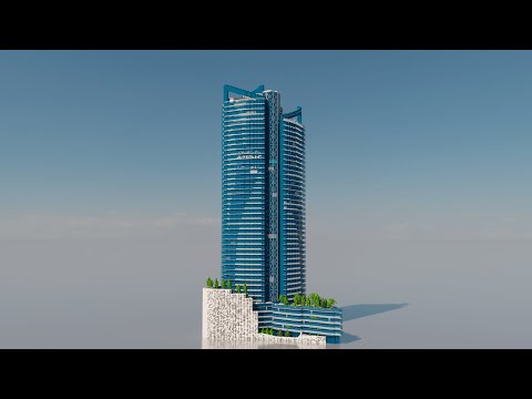 Building Tour Odeon(the tallest building in Monaco) in Minecraft, Time Lapse
