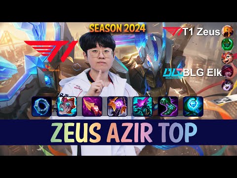 T1 Zeus AZIR vs AATROX Top (BLG Elk XAYAH) - Patch 14.21 EUW Ranked WORLDS 2024 Bootcamp | lolrec