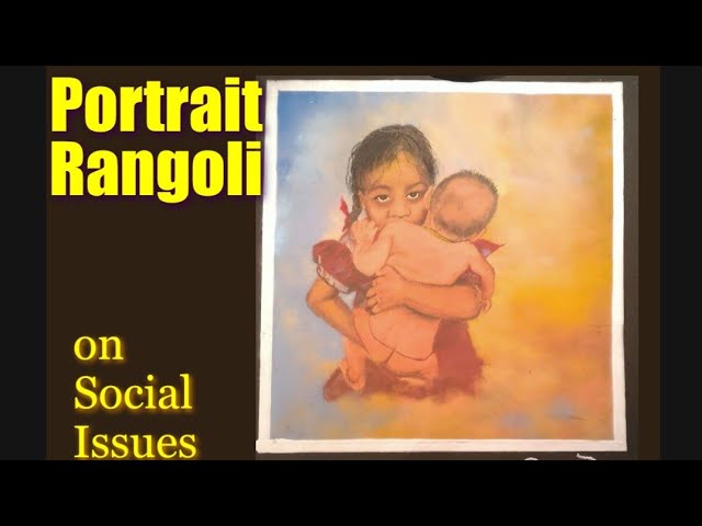 Portrait rangoli design for raksha bandhan by manisha