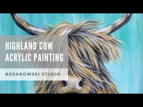 Highland Cow - Beginners Acrylic Painting Tutorial