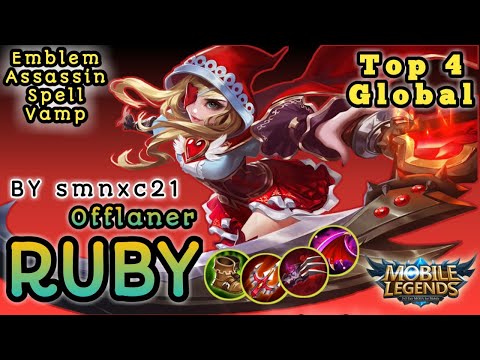 Offlaner Ruby Emblem Assassin Spell Vamp - Ruby Top Global Gameplay BY smnxc21 - Mobile Legends