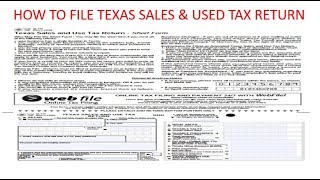 How to file Texas Sales and Use Tax Return via website!!! Comptroller of Public Accounts