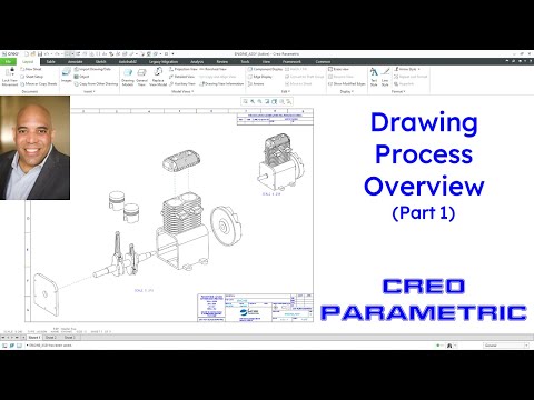 Creo Parametric - Drawing Process Overview - Part 1 - How to Create Drawing Views