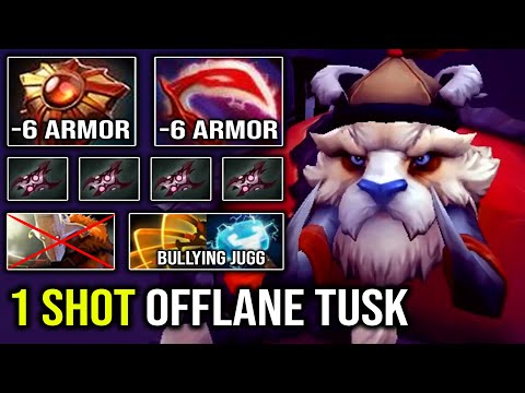 How to Offlane Tusk & Bully Jugg Like a Pro with -12 Armor Reduction Brutal 1 Shot Dota 2