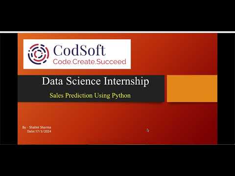 Codsoft Intership Task Sales Prediction By Using Pythoncodsoft