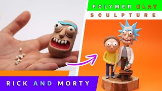 Clay Sclupture of rick and morty, the full figure sculpturing process