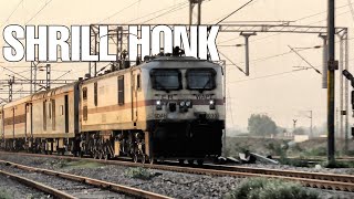 WAP-7 Shrill Honking at 110kmph - 12318 Amritsar Kolkata Akal Takht Express | Indian Railways