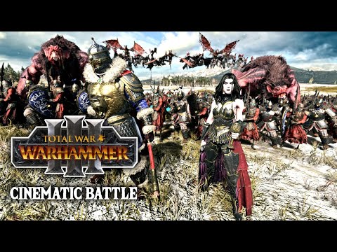 Kattarin Vampires & Kislev vs Norsca [Total War Warhammer 3] [Cinematic Battle]
