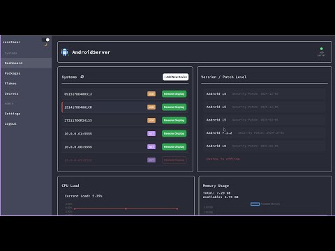 Web dashboard in action