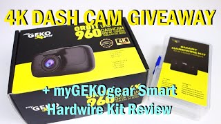 4K Dash Cam Giveaway + myGEKOgear Smart Hardwire Kit Review