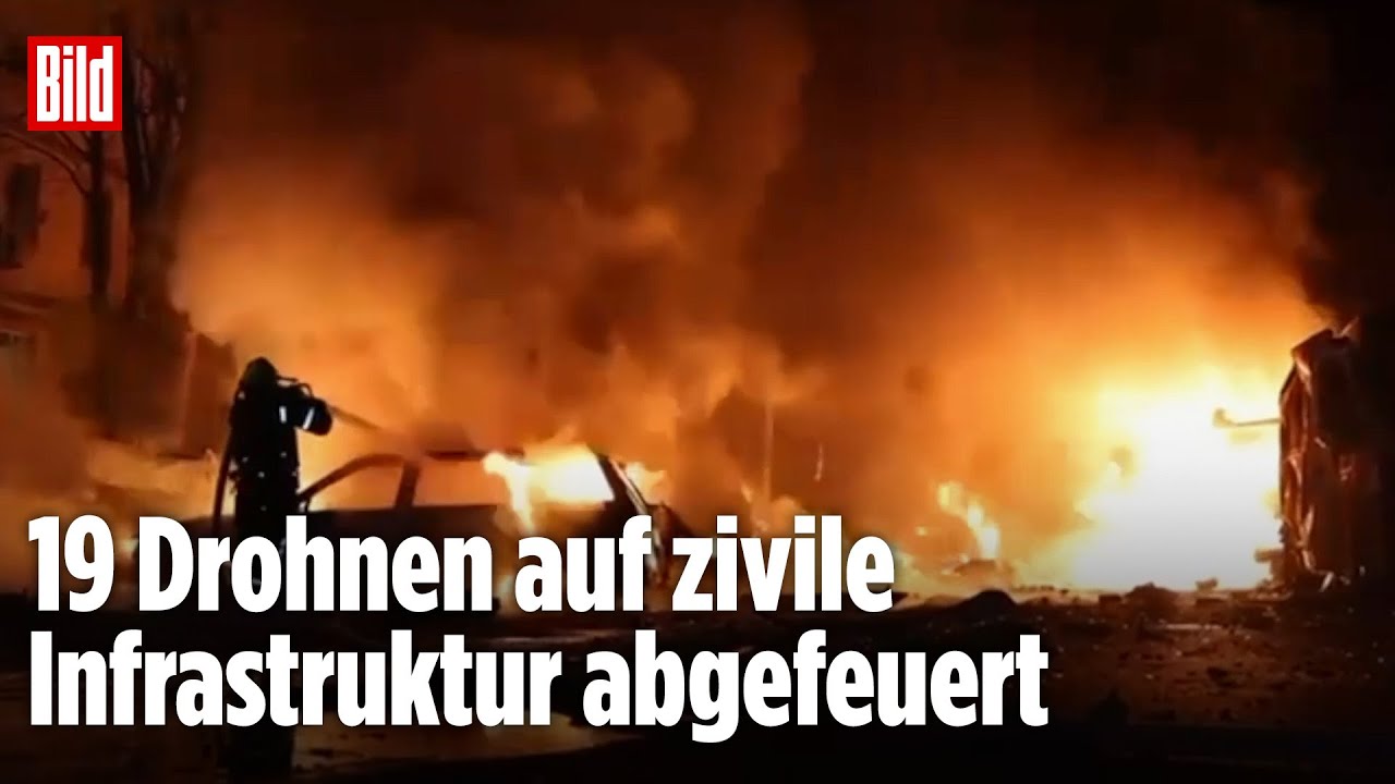 Feuerregen auf Charkiw: Russische Drohnen setzen ganze Viertel in Brand | Ukraine-Krieg