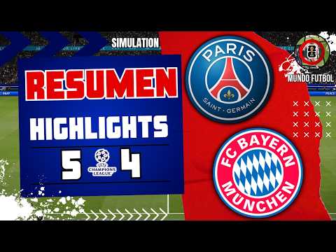 😱 PARTIDAZO HISTÓRICO 5-4 🔥 PSG vs BAYERN 🏆 SEMIFINAL CHAMPIONS 2026 RESUMEN | SIMULATION