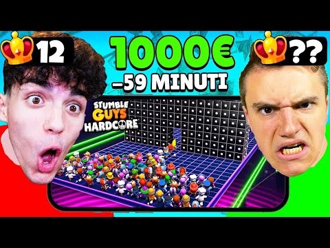 CHI FA PIÙ CORONE IN 1 ORA VINCE 1000€ su STUMBLE GUYS!⏰😱CONTRO MAX RANDOM!